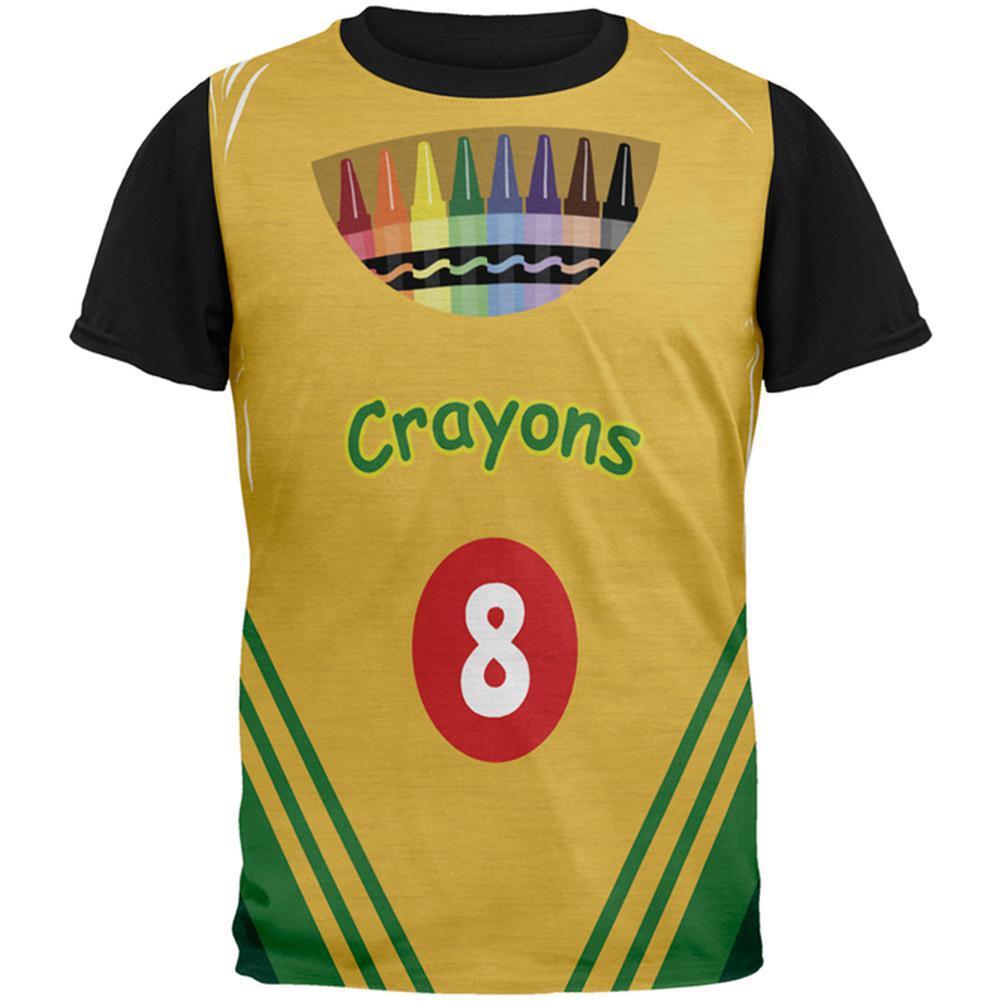 Halloween Crayon Box Costume All Over Mens Black Back T Shirt