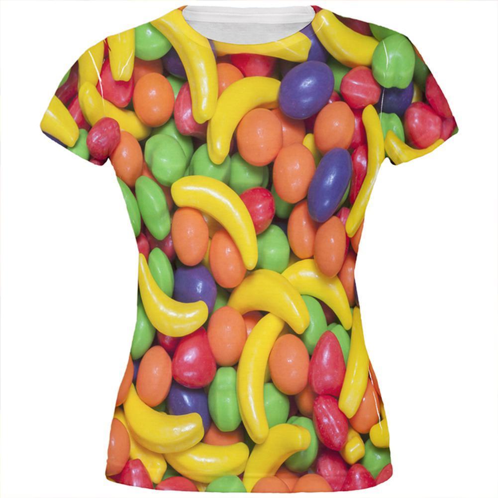 Halloween Fruit Candy All Over Juniors T Shirt