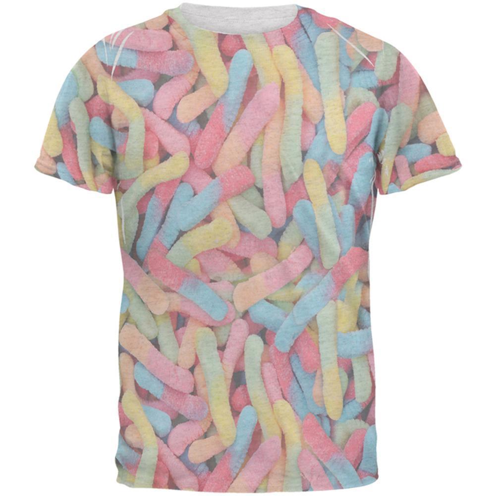 Halloween Sour Gummy Worms Mens T Shirt