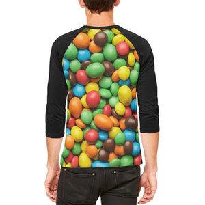 Halloween Candy Coated Chocolate Mens Raglan T Shirt