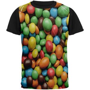 Halloween Candy Coated Chocolate All Over Mens Black Back T Shirt