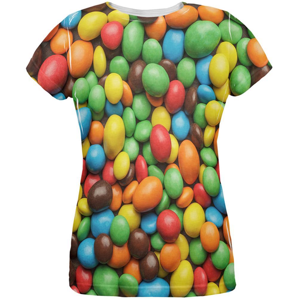 Halloween Candy Coated Chocolate All Over Womens T Shirt