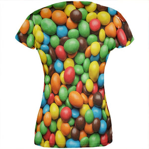 Halloween Candy Coated Chocolate All Over Juniors T Shirt