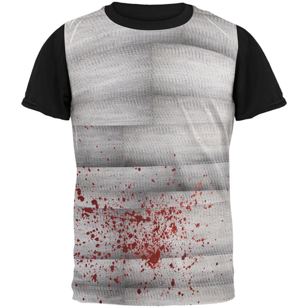 Halloween Bloody Mummy All Over Mens Black Back T Shirt