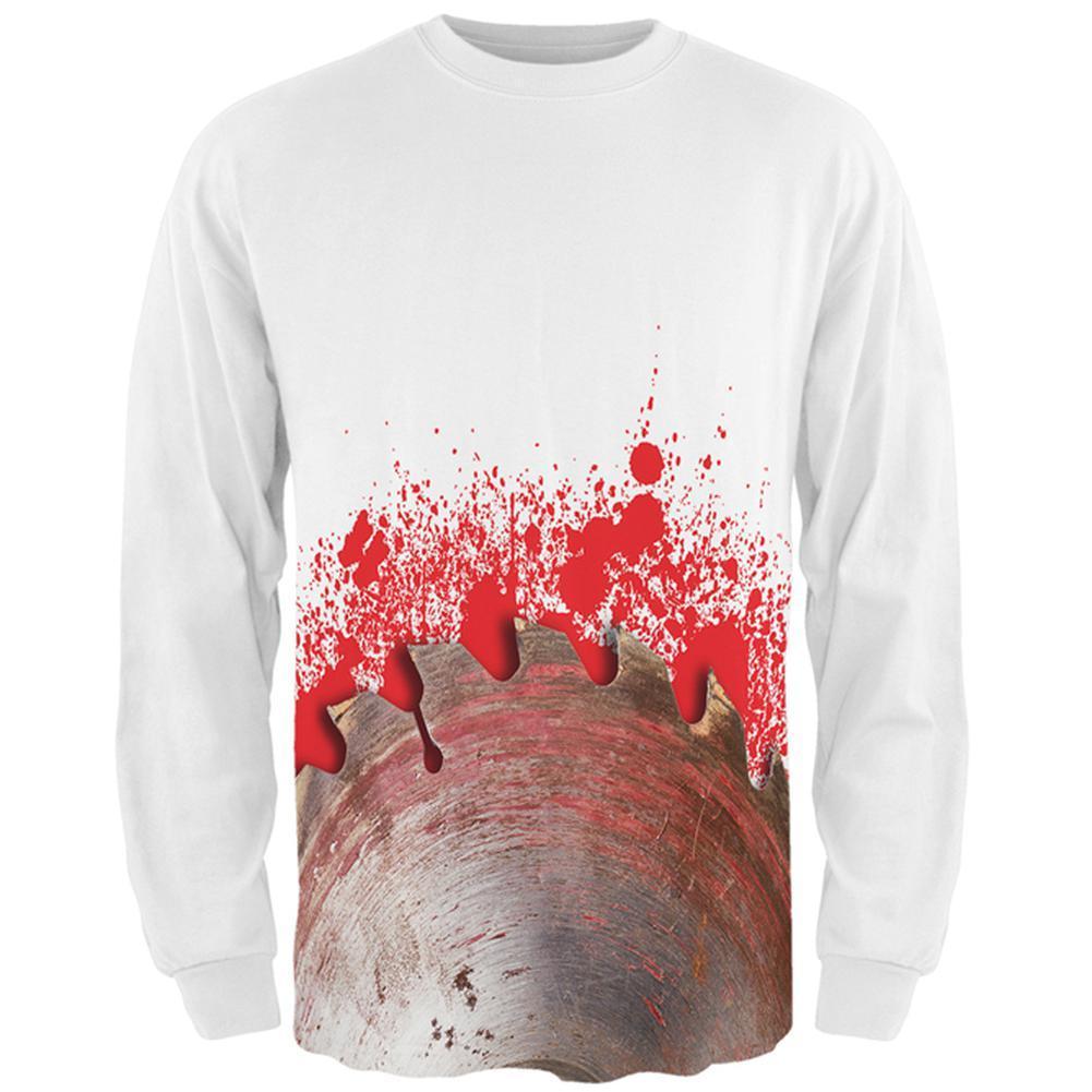 Halloween Bloody Saw Blade Massacre All Over Mens Long Sleeve T Shirt