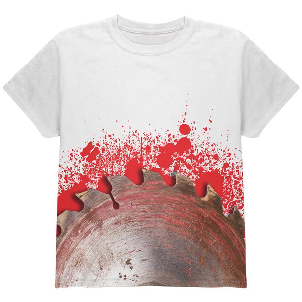 Halloween Bloody Saw Blade Massacre All Over Youth T Shirt