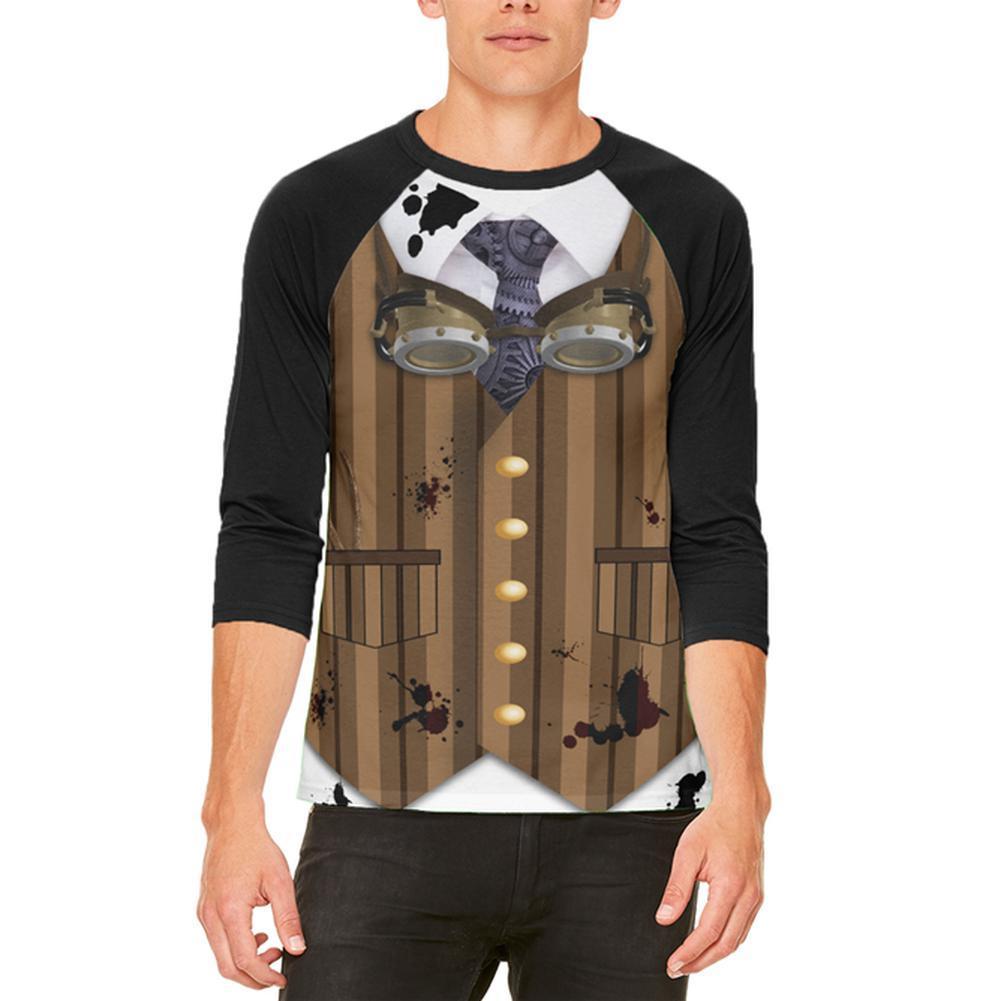 Halloween Steam Punk Engineer Costume Mens Raglan T Shirt