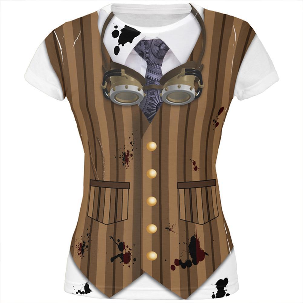 Halloween Steam Punk Engineer Costume All Over Juniors T Shirt
