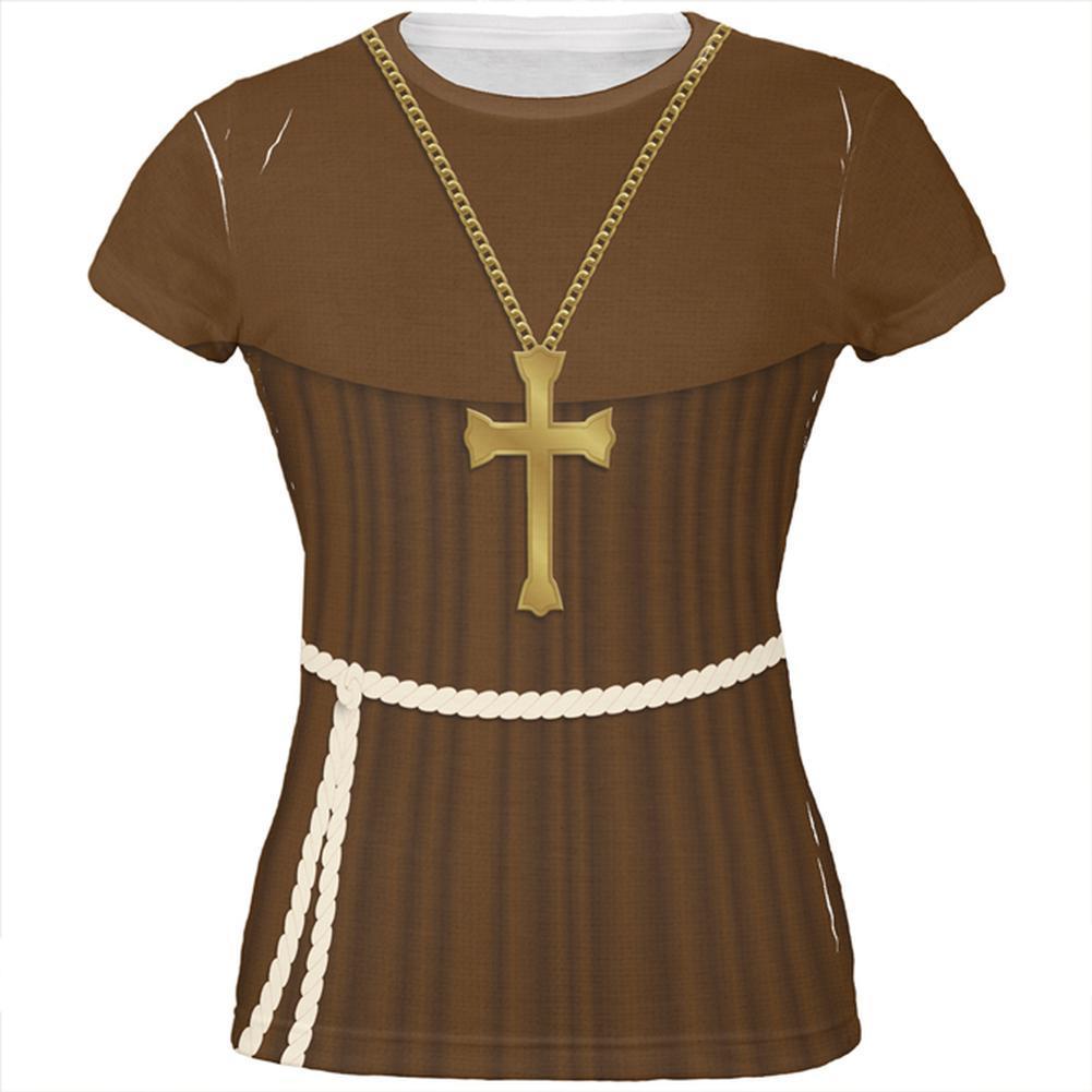 Halloween Edwardian Monk Costume All Over Juniors T Shirt