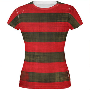 Halloween Striped and Bloody Nightmare Sweater All Over Juniors T Shirt