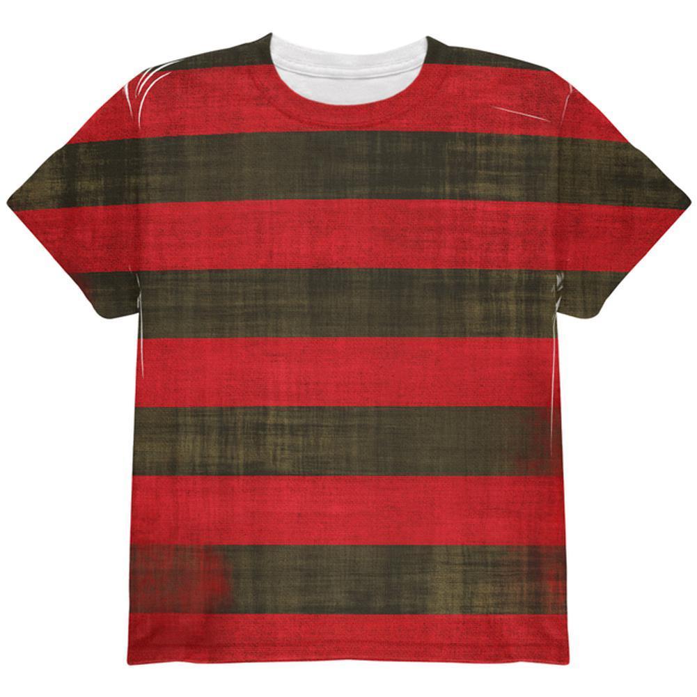 Halloween Striped and Bloody Nightmare Sweater All Over Youth T Shirt