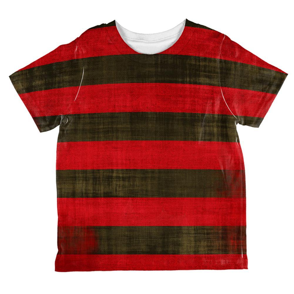 Halloween Striped and Bloody Nightmare Sweater All Over Toddler T Shirt