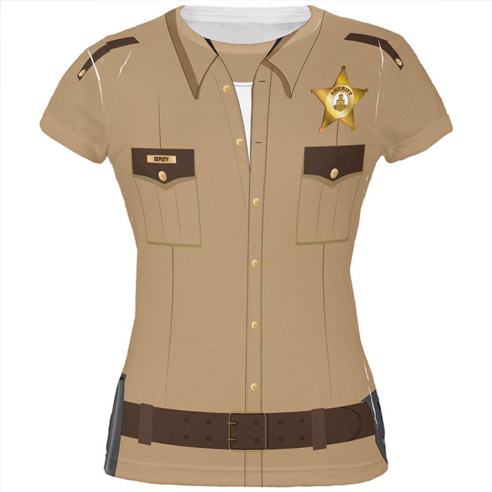 Halloween Sheriff Costume All Over Juniors T Shirt