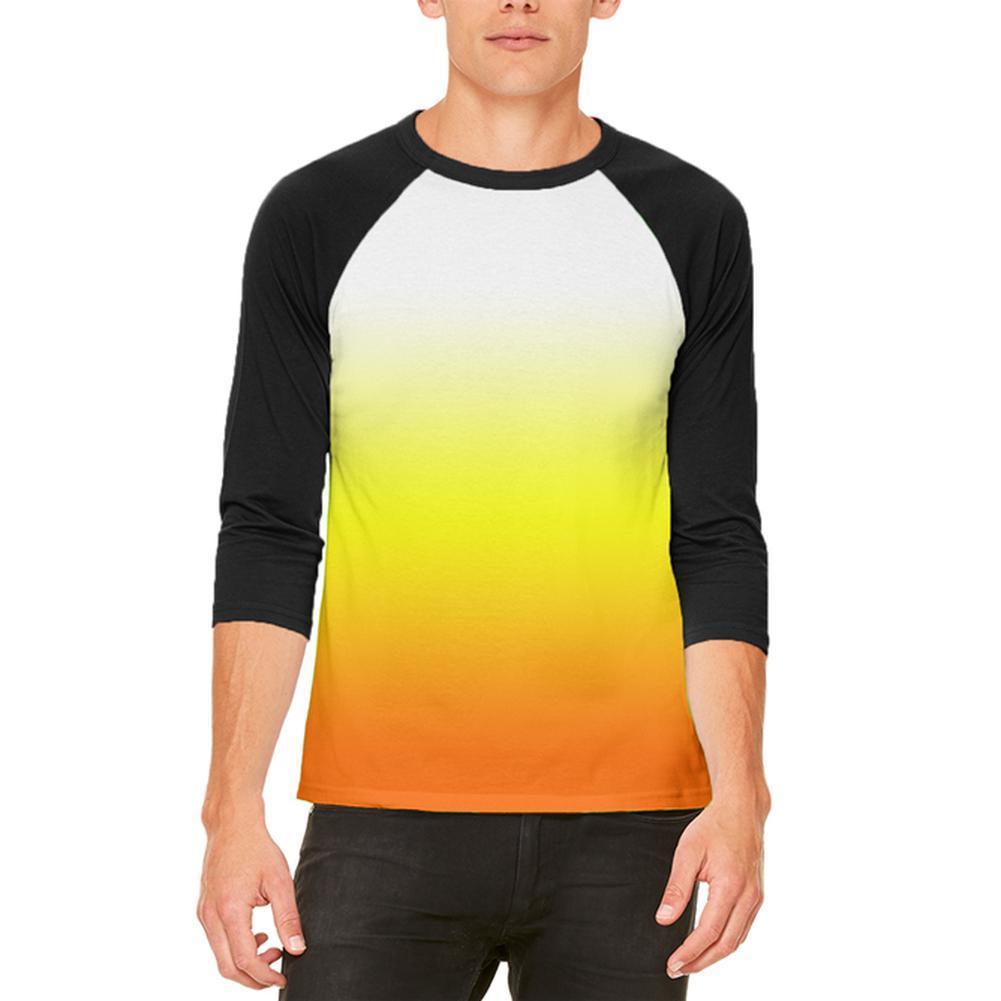 Halloween Candy Corn Ombre Costume Mens Raglan T Shirt