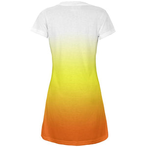 Halloween Candy Corn Ombre Costume All Over Juniors Beach Cover-Up Dress