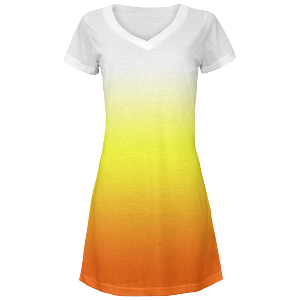 Halloween Candy Corn Ombre Costume All Over Juniors Beach Cover-Up Dress