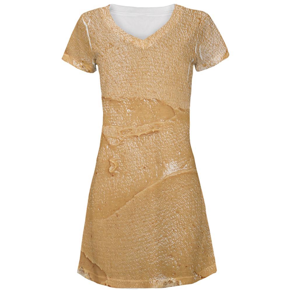 Halloween Peanut Butter PB Sandwich Costume All Over Juniors Beach Cover-Up Dress
