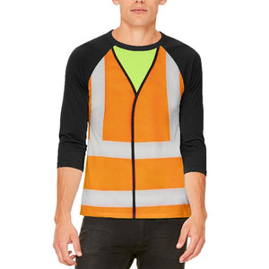 Halloween Road Worker Construction Vest Costume Mens Raglan T Shirt