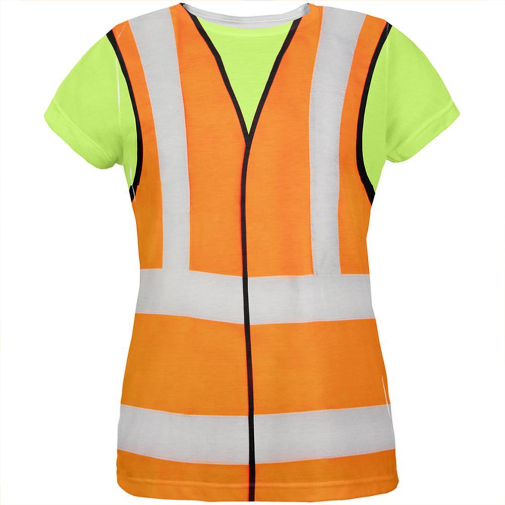 Halloween Road Worker Construction Vest Costume All Over Womens T Shirt