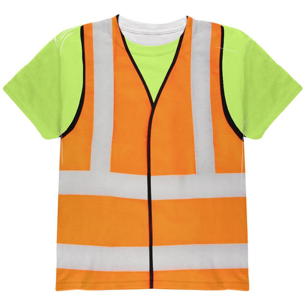 Halloween Road Worker Construction Vest Costume All Over Youth T Shirt