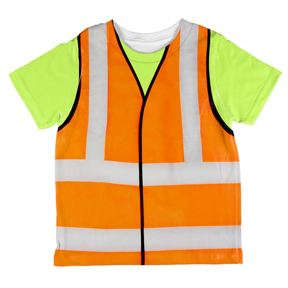 Halloween Road Worker Construction Vest Costume All Over Toddler T Shirt
