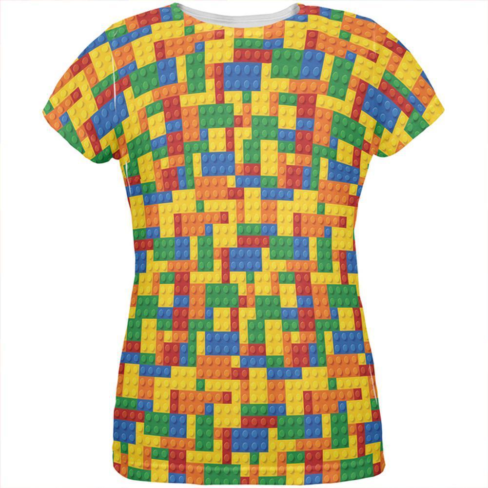 Halloween Building Blocks Costume All Over Womens T Shirt