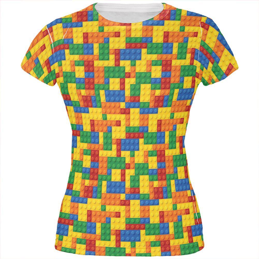Halloween Building Blocks Costume All Over Juniors T Shirt