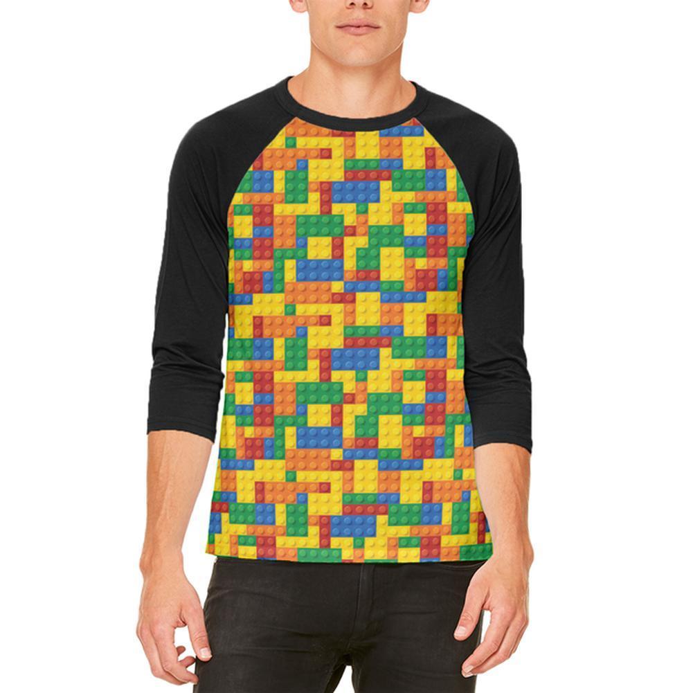 Halloween Building Blocks Costume Mens Raglan T Shirt