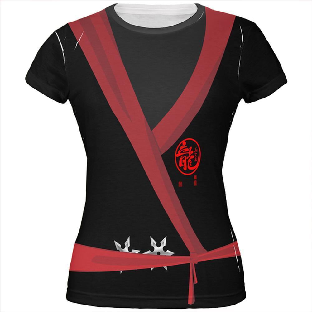 Halloween Evil Shadow Ninja Costume All Over Juniors T Shirt