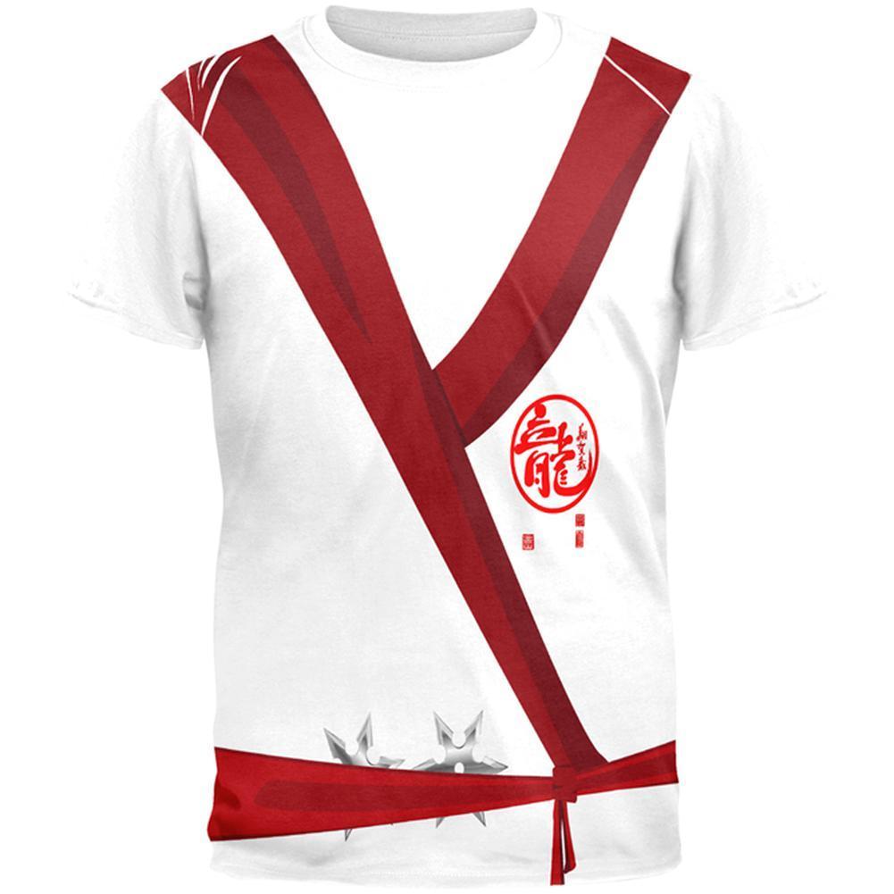 Halloween White Shadow Ninja Costume All Over Mens T Shirt