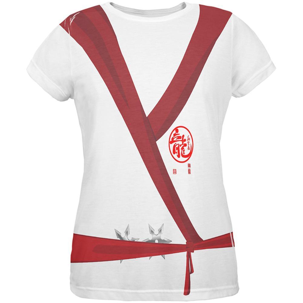 Halloween White Shadow Ninja Costume All Over Womens T Shirt