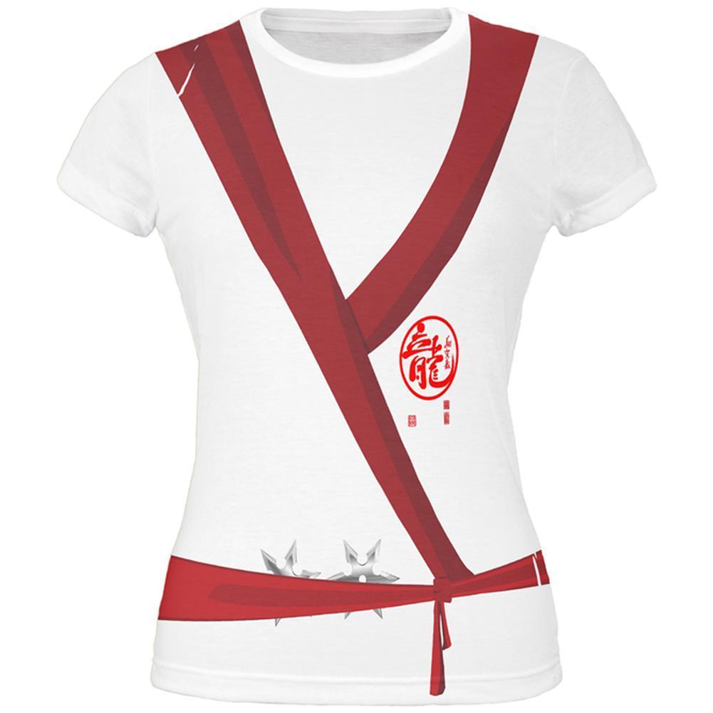 Halloween White Shadow Ninja Costume All Over Juniors T Shirt