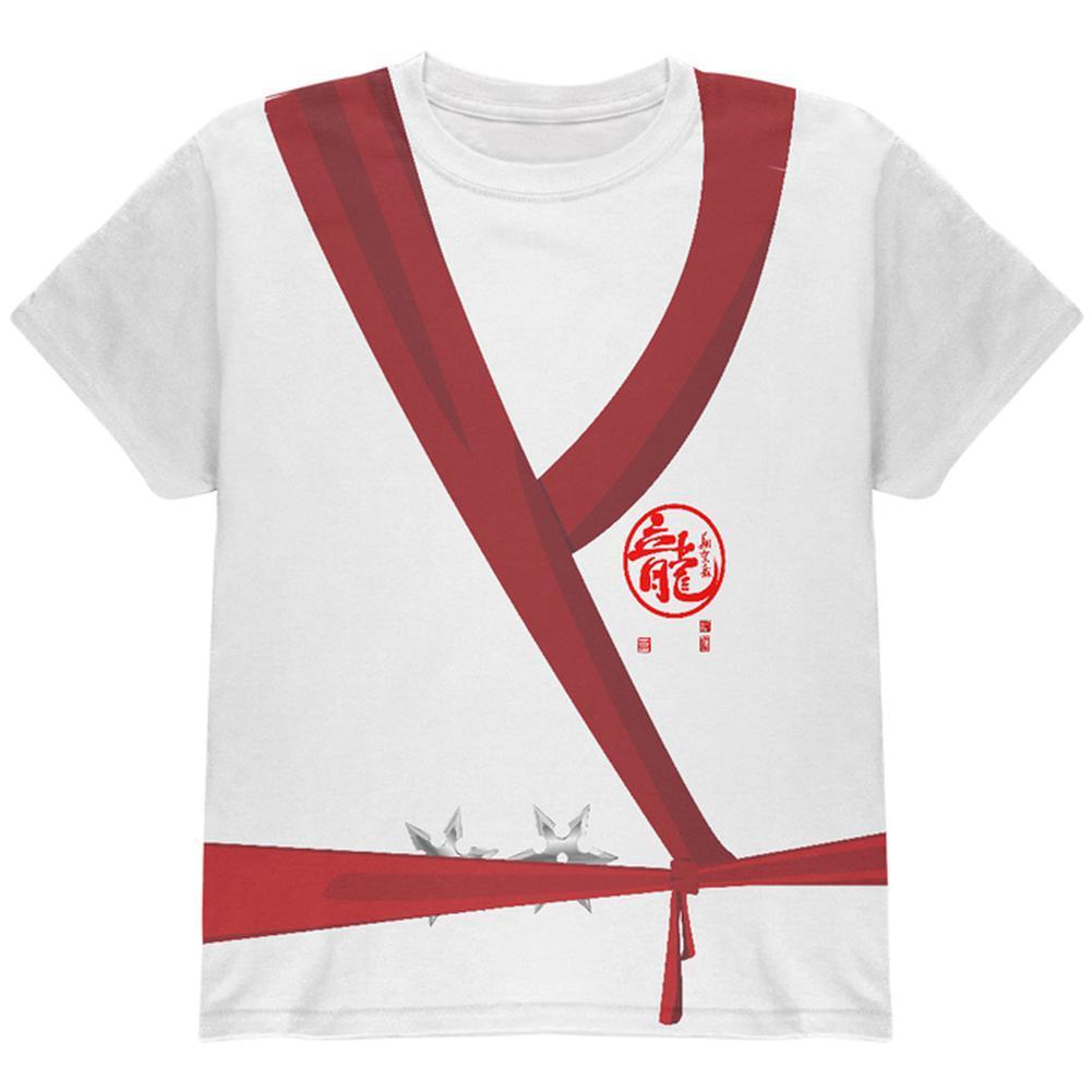 Halloween White Shadow Ninja Costume All Over Youth T Shirt