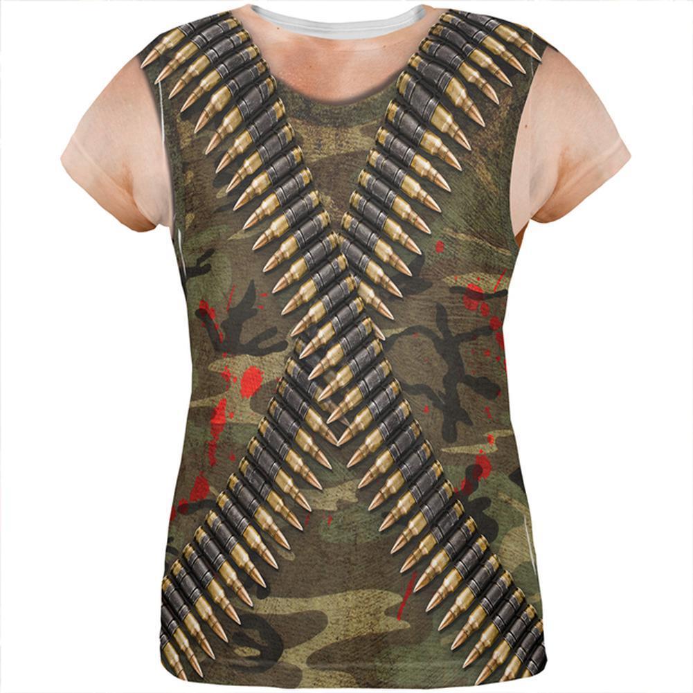 Halloween Commando Ranger Costume All Over Womens T Shirt
