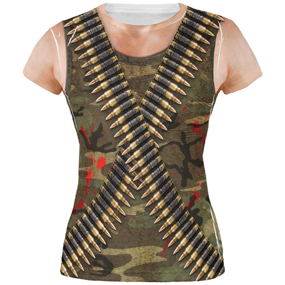 Halloween Commando Ranger Costume All Over Juniors T Shirt