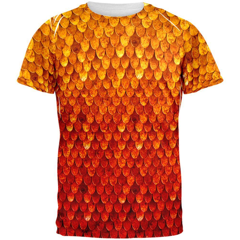 Halloween Red Fire Dragon Rider Armor All Over Mens T Shirt