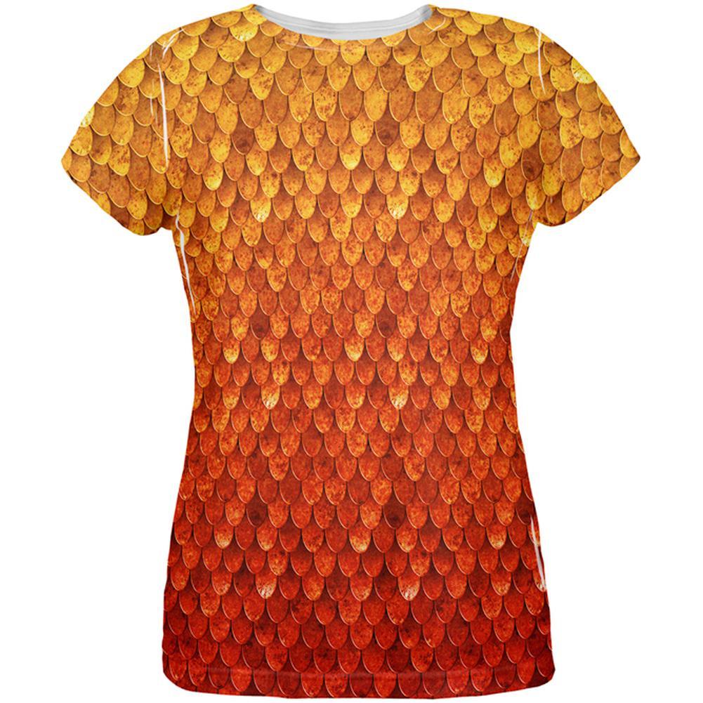 Halloween Red Fire Dragon Rider Armor All Over Womens T Shirt
