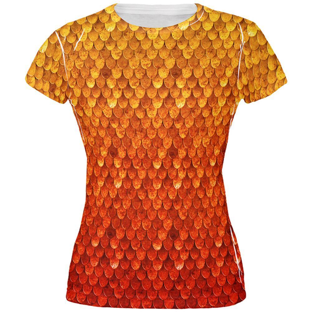 Halloween Red Fire Dragon Rider Armor All Over Juniors T Shirt