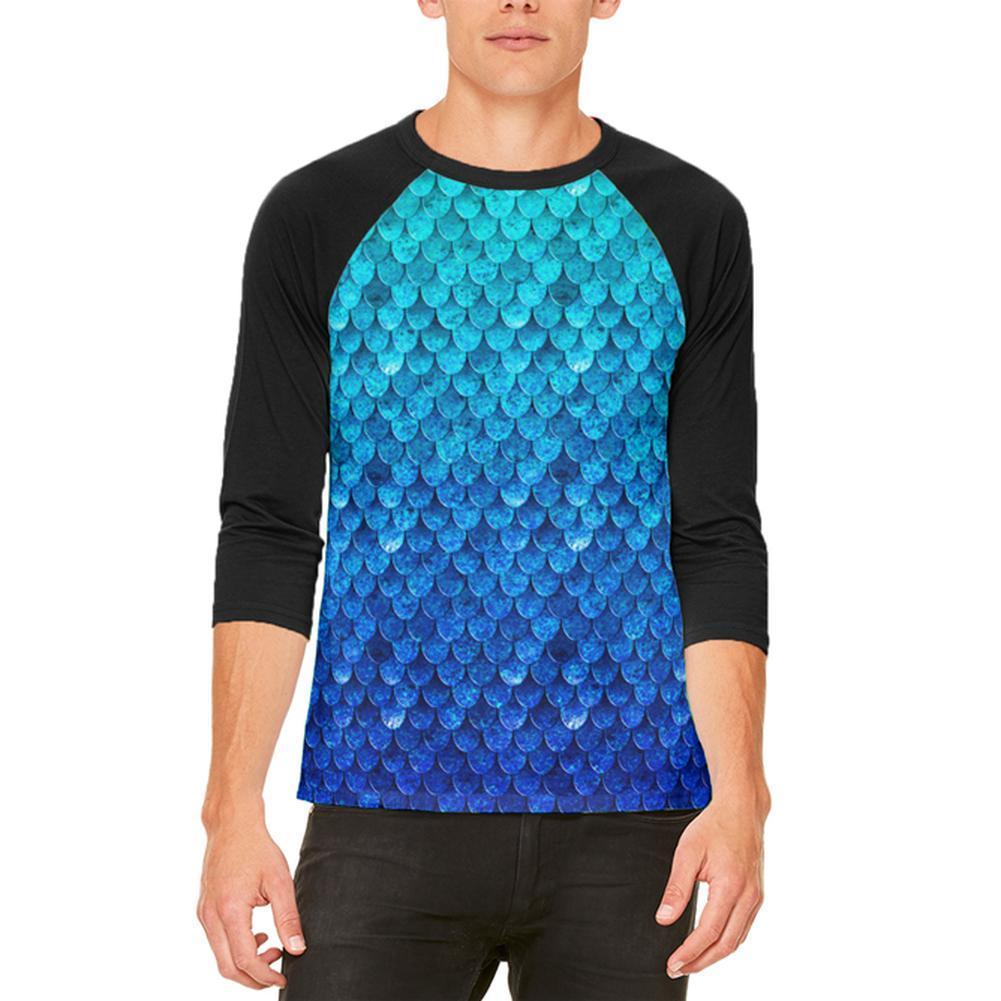 Halloween Blue Frost Dragon Rider Armor Mens Raglan T Shirt