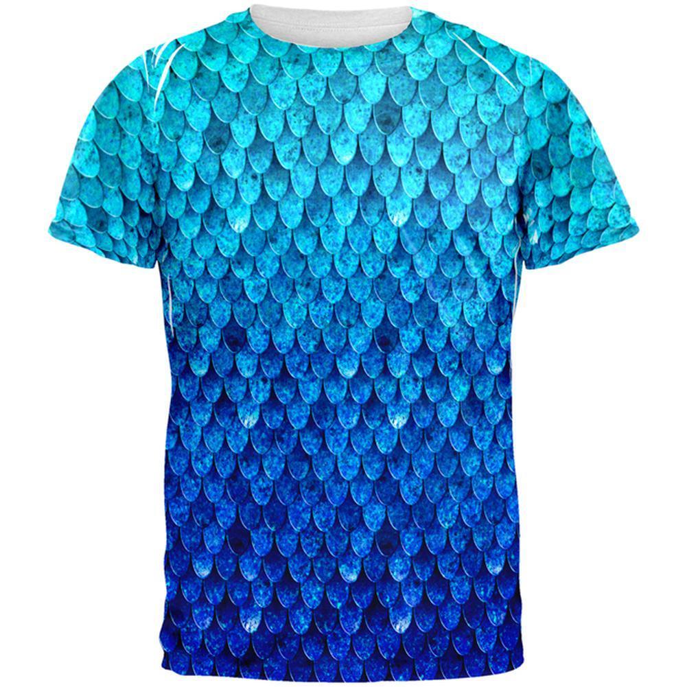 Halloween Blue Frost Dragon Rider Armor All Over Mens T Shirt