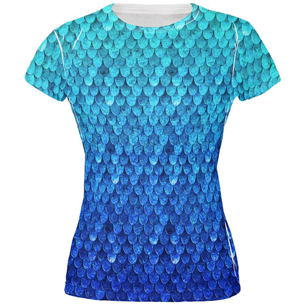 Halloween Blue Frost Dragon Rider Armor All Over Juniors T Shirt
