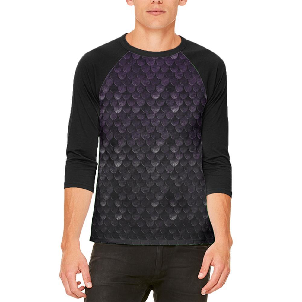 Halloween Dark Elf Shadow Scale Armor Mens Raglan T Shirt