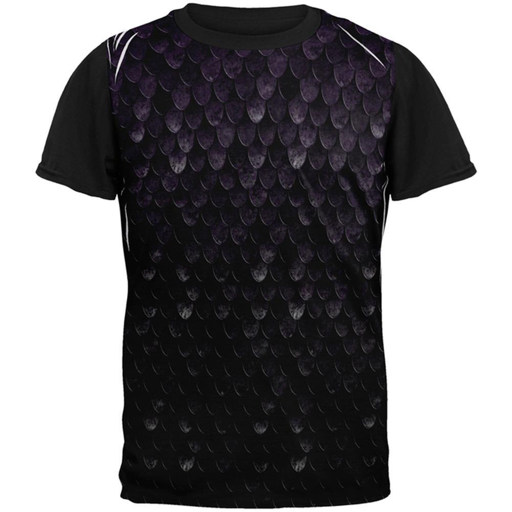 Halloween Dark Elf Shadow Scale Armor All Over Mens Black Back T Shirt