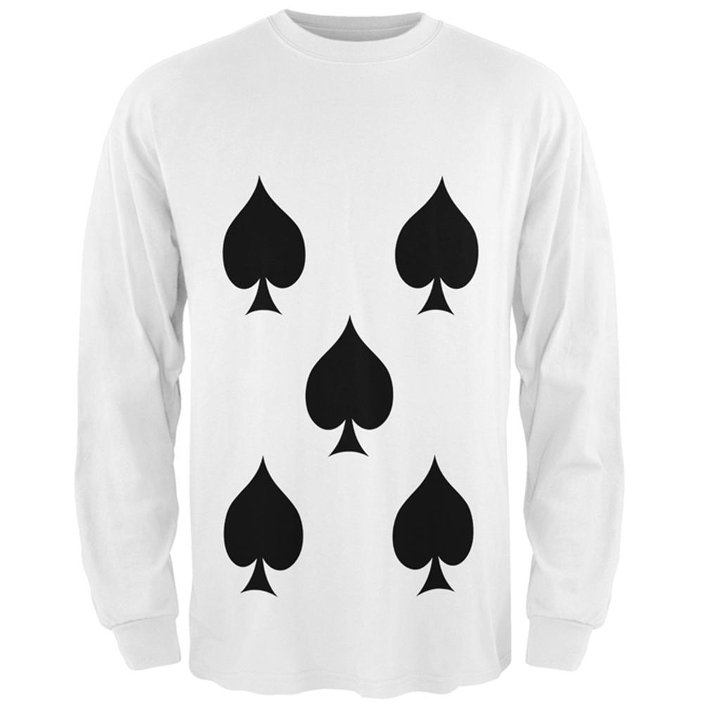 Halloween Five of Spades Card Soldier Costume All Over Mens Long Sleeve T Shirt
