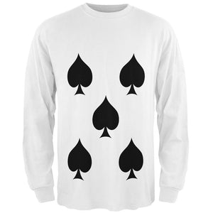 Halloween Five of Spades Card Soldier Costume All Over Mens Long Sleeve T Shirt