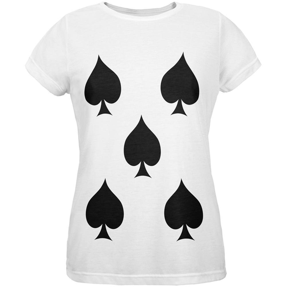 Halloween Five of Spades Card Soldier Costume All Over Womens T Shirt