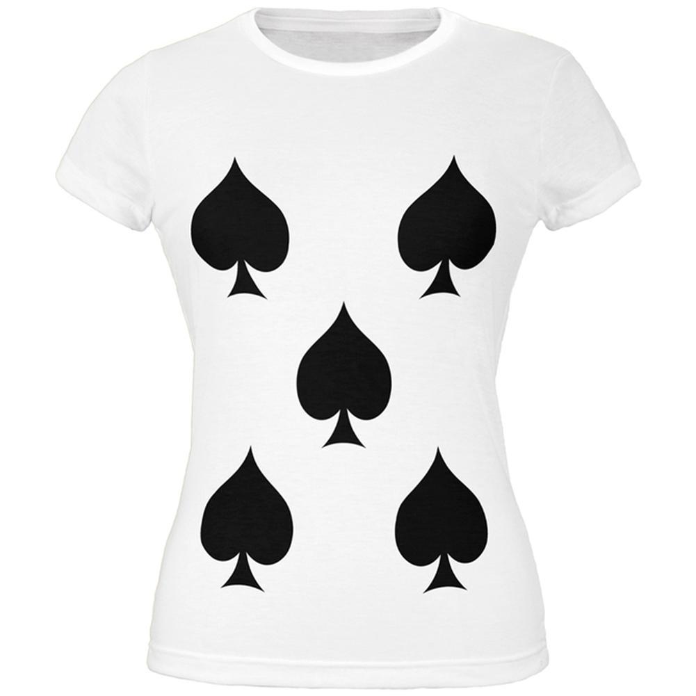 Halloween Five of Spades Card Soldier Costume All Over Juniors T Shirt