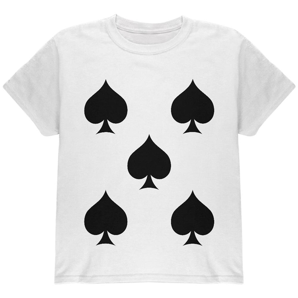 Halloween Five of Spades Card Soldier Costume All Over Youth T Shirt
