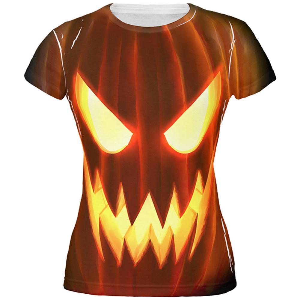 Halloween Scary Jack-O-Lantern Costume All Over Juniors T Shirt