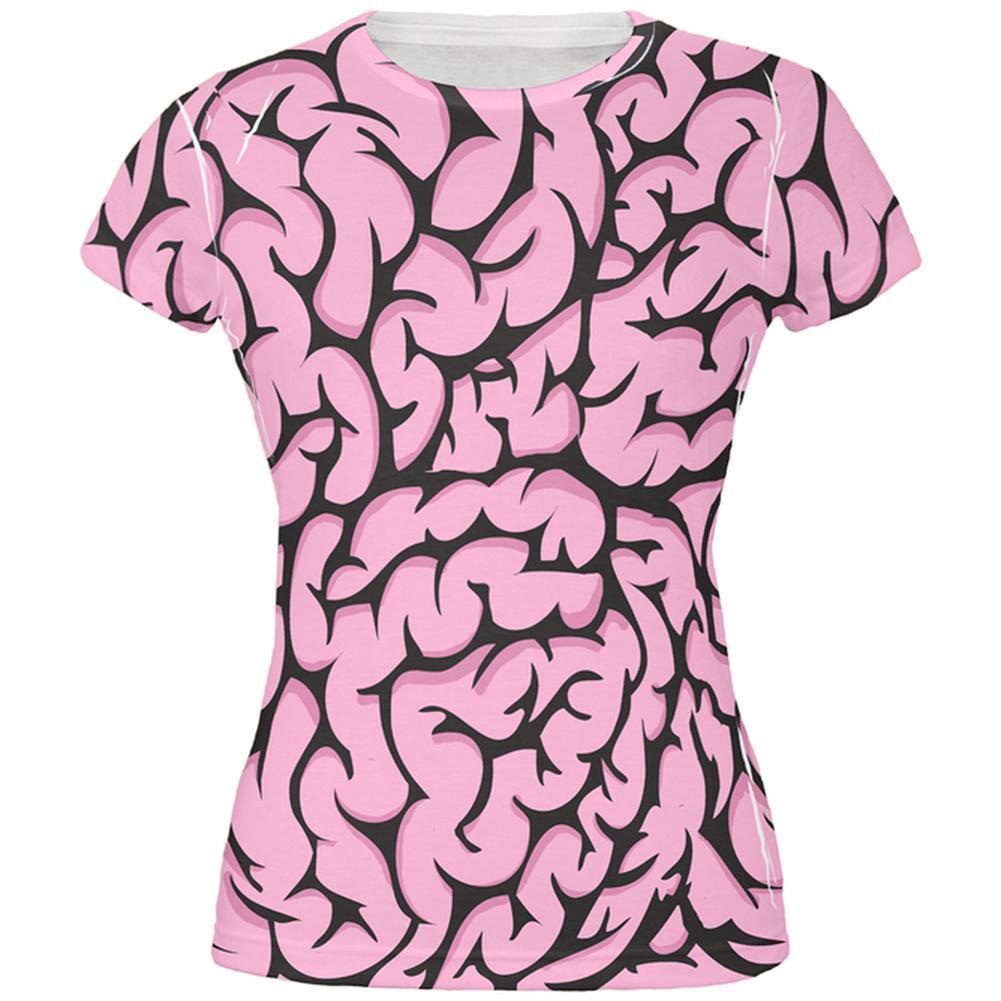 Halloween Pink Brains Costume All Over Juniors T Shirt